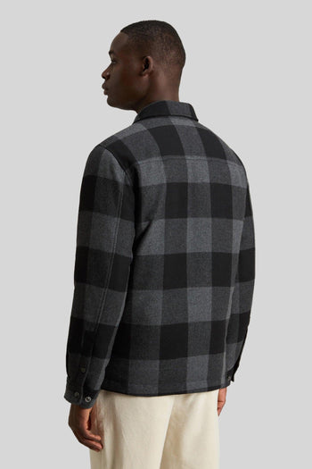 Wool Check Alaskan Shirt Jacket Antracite Uomo - 2