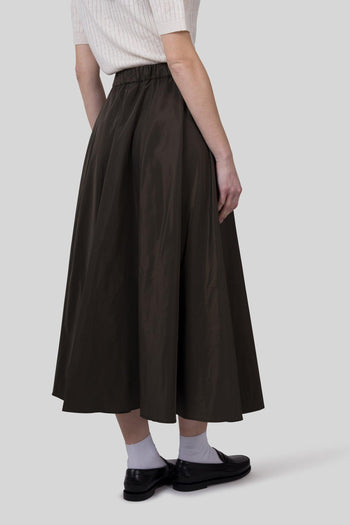 Gonna Midi Con Pieghe Mia Verde Militare Donna - 4