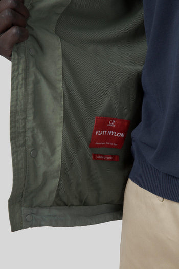 Overshirt Flatt Nylon Mixed Goggle Verde Uomo - 8