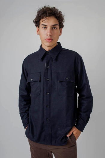 Cpo2.0 Overshirt In Lana Blu Uomo - 3