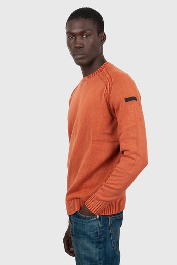 Maglia Cotton Techno Wash Round Arancio Uomo - 3