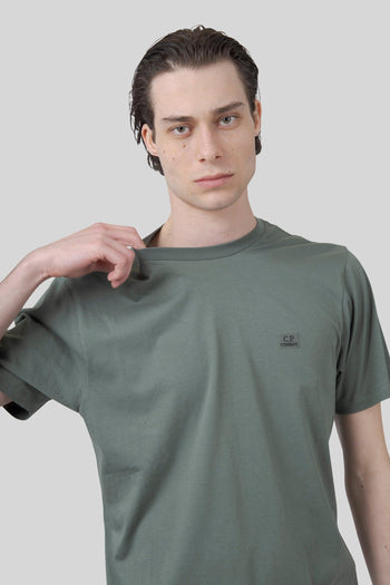 T-shirt 30/1 Jersey Logo Patch Verde Uomo - 4