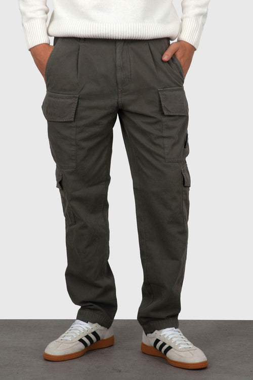 Pantalone Cargo In Vintage Army Structure Verde Militare Uomo