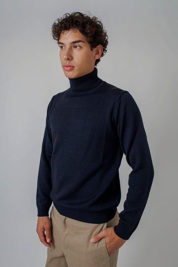 Maglia Dolcevita Blu Uomo - 5