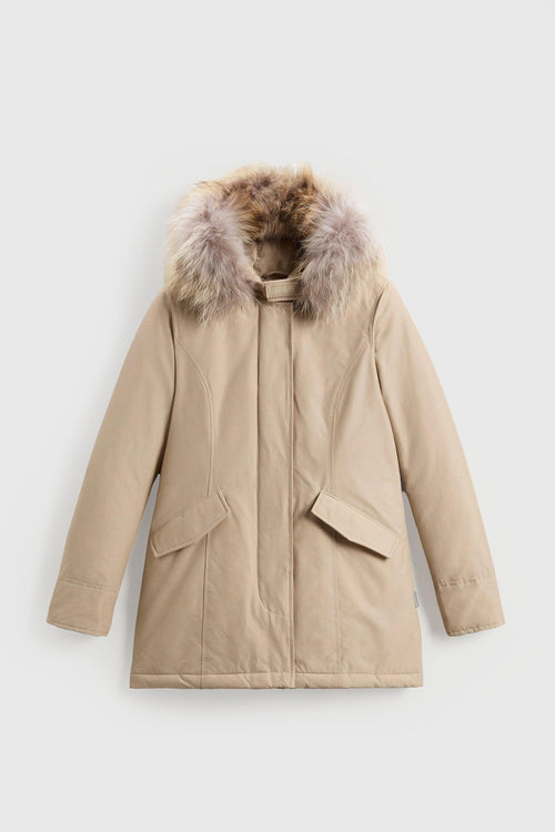 Arctic Parka In Ramar Cloth Con Pelliccia Rimovibile Beige Chiaro Donna