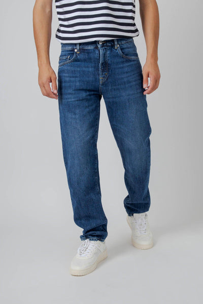 Jeans Newman Tapered Blu Medio Uomo