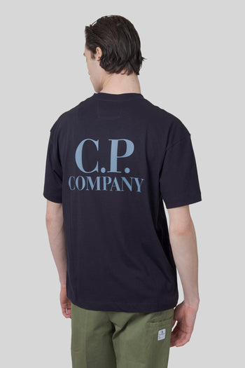 T-shirt 30/1 Jersey Printed Graphics Blu Uomo - 5
