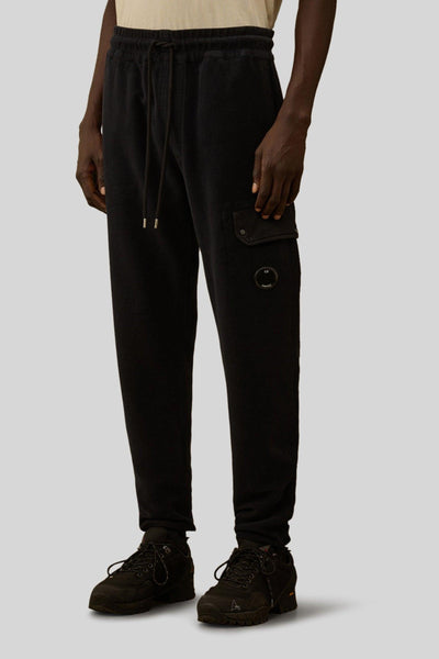 Brushed Emerized Diagonal Fleece Lens Sweatpants Blu Scuro Uomo