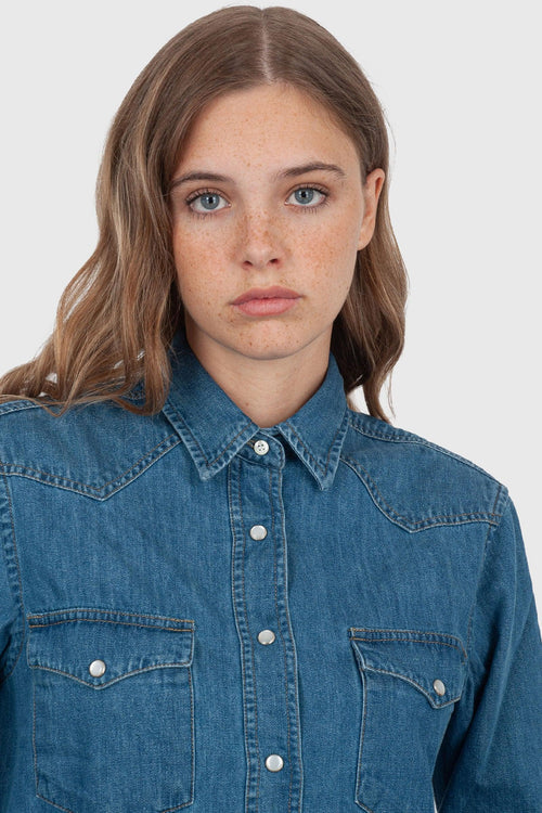 Camicia Denim Denim Medio Donna