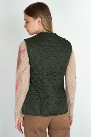 Gilet Trapuntato Betty Verde Oliva Donna - 4