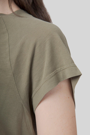 T-shirt Lyocell Tricia Verde Oliva Donna - 4