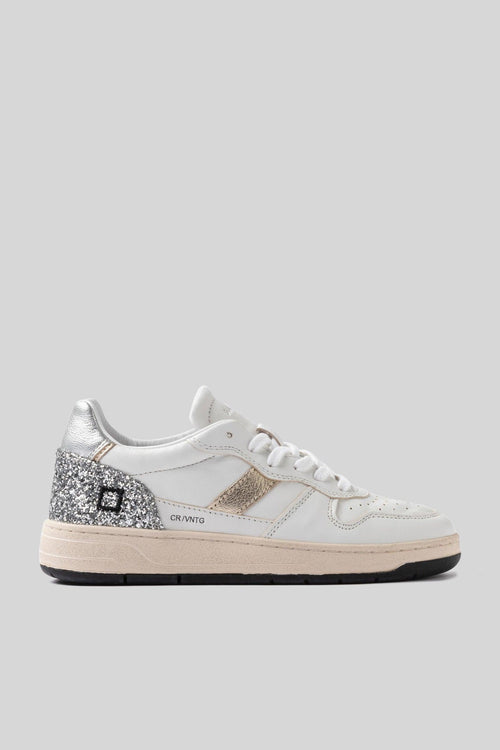 Sneaker Court 2.0 Vintage Calf Bianco/argento Donna