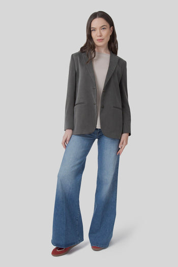 Blazer Cupro Boyfriend Wom Verde Scuro Donna - 2