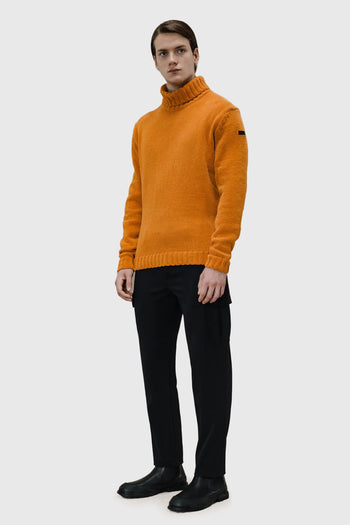 Cinematt Turtleneck Knit Arancio Uomo - 3