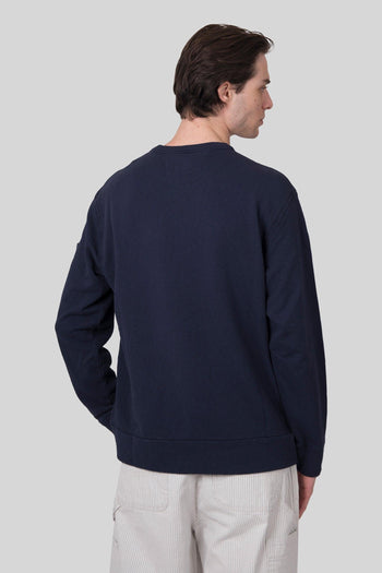 Felpa Crewneck Malfilé Blu Navy Uomo - 5