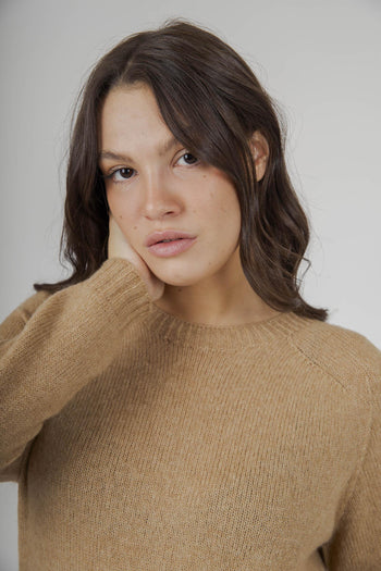 Maglia Girocollo Comfy Cammello Donna - 3