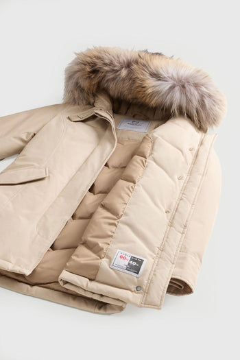 Arctic Parka In Ramar Cloth Con Pelliccia Rimovibile Beige Chiaro Donna - 9