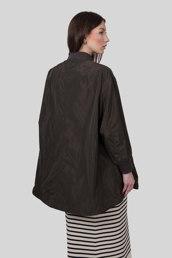 Giubbotto Bombo In Poliestere Tecnico Verde Militare Donna - 5