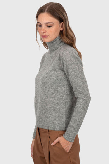 Maglia Dolcevita Cashmere/seta Grigio Donna - 3