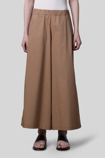 Pantalone Ampio Cropped Marrone Donna