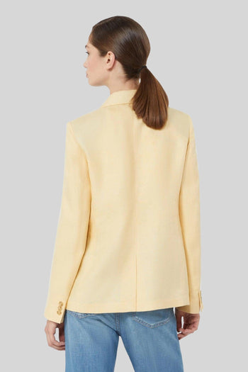 Max Mara Blazer In Canvas Di Lino Nalut Giallo Donna - 4