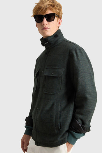 Overshirt Alaskan Wool Check Verde Scuro Uomo - 2