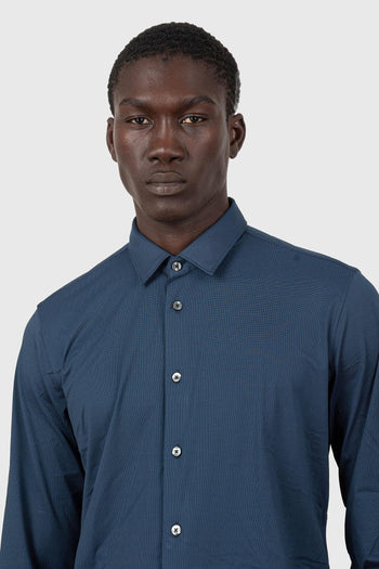 Oxford Jacquard Open Shirt Avio Uomo - 6