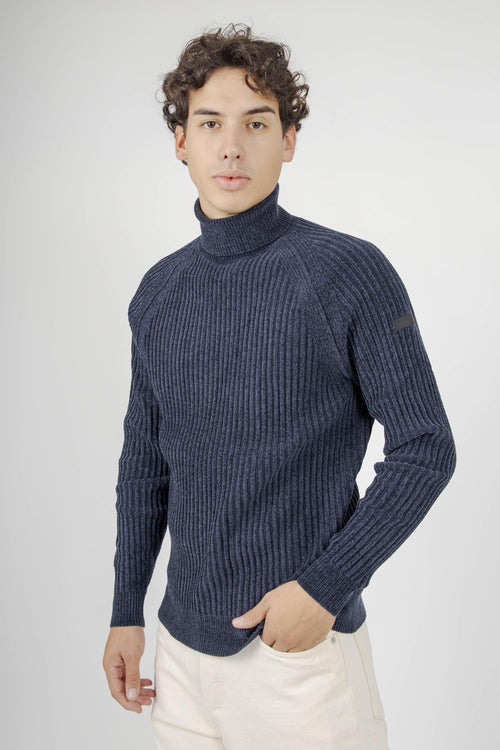 Maglia Velvet Rave Turtleneck Blu Scuro Uomo