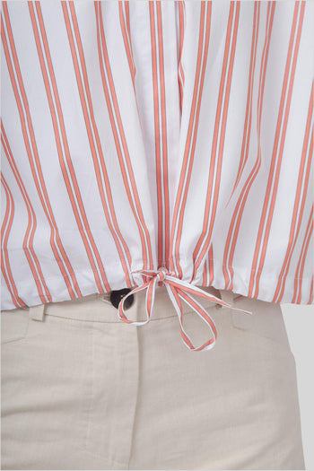 Camicia In Popeline Bianco/rosso Donna - 7