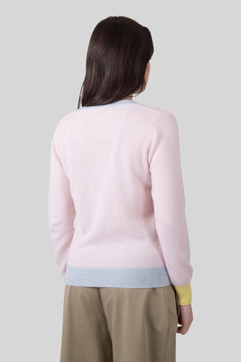 Maglia Scollo V Isla Rosa Chiaro Donna - 2