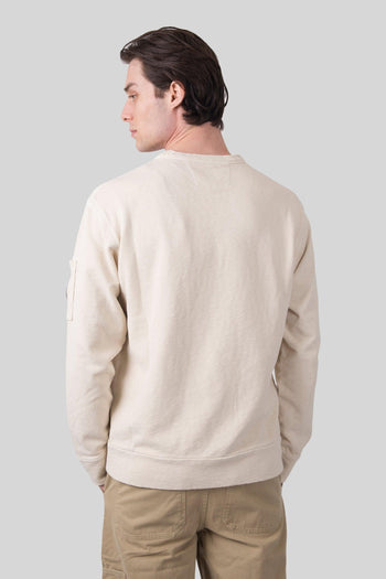 Felpa Crewneck Malfilé Ecru Uomo - 5