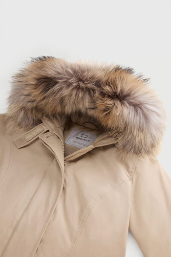 Arctic Parka In Ramar Cloth Con Pelliccia Rimovibile Beige Chiaro Donna - 6