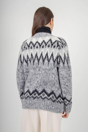 Cardigan Jacquard Perla Donna - 5