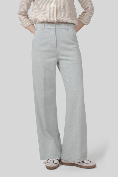 Jeans Palazzo Grigio Chiaro Donna