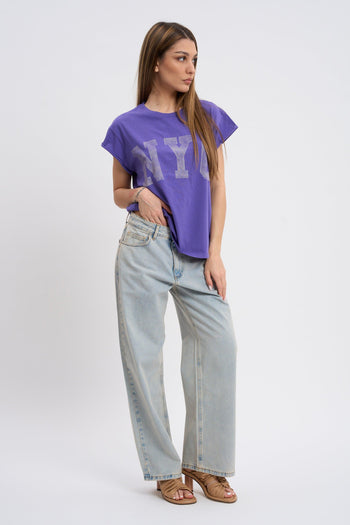 BOWERY T-SHIRT SMANICATA VIOLET 1182 - 2
