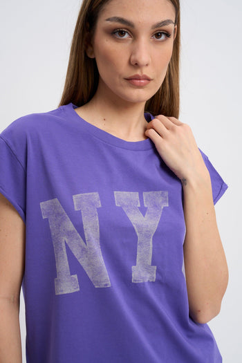 BOWERY T-SHIRT SMANICATA VIOLET 1182 - 3