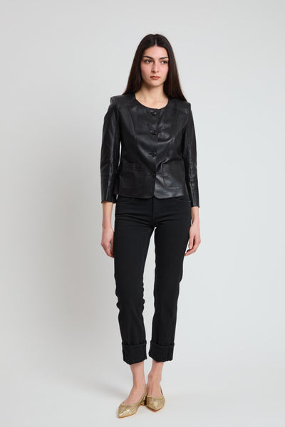Leather Jacket Black 1134
