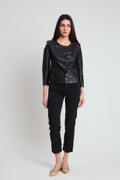 Leather Jacket Black 1134