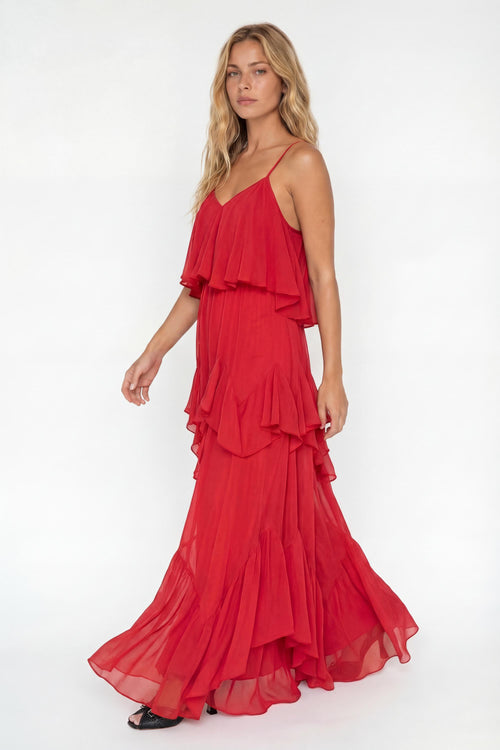 S DEMOISELLES Abito Balze Rosso 1071
