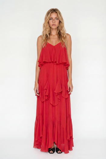 S DEMOISELLES Abito Balze Rosso 1071 - 3
