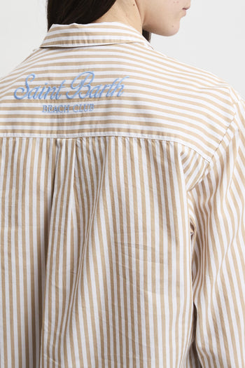 Camicia Brigitte in cotone a righe con ricamo - 5