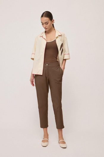 Pantalone carrot in popeline - 3