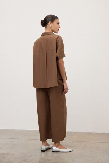 Pantalone cropped in popeline - 4