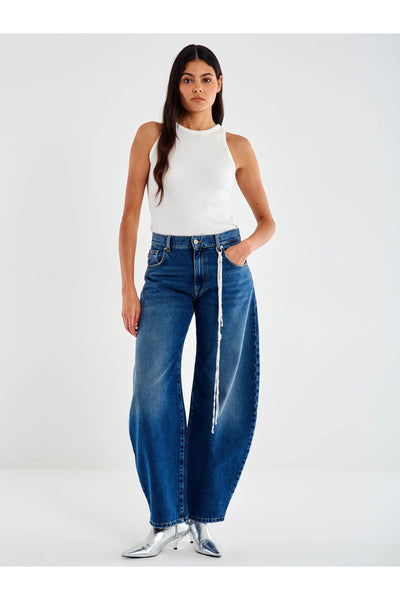 Jeans Denise ampio con catena