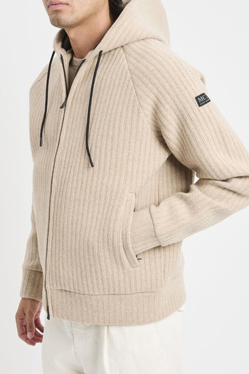 Giacca Carrel in maglia a coste con zip e cappuccio - 5