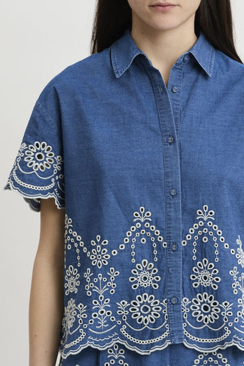Camicia Clementine in chambray con ricamo - 2