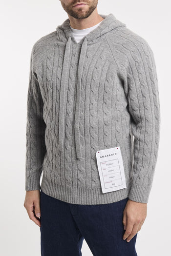 Maglia treccia con cappuccio - 2