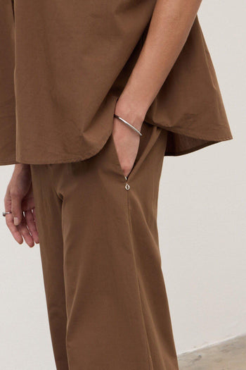 Pantalone cropped in popeline - 2