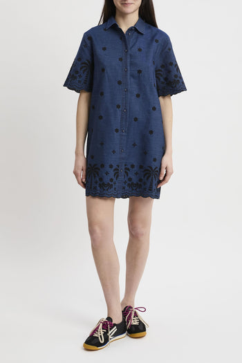 Abito Aurelia in chambray con ricamo - 7