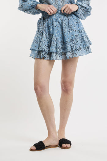 Minigonna con volant in voile di seta paisley Harper - 2